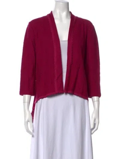 Pre-owned St John Open Front Sweater In Pink