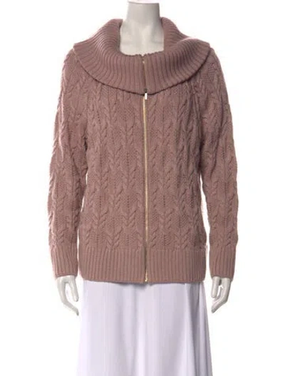 Pre-owned St John Open Front Sweater In Pink