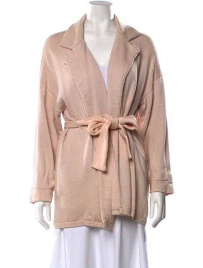 Pre-owned St John Open Front Sweater In Pink