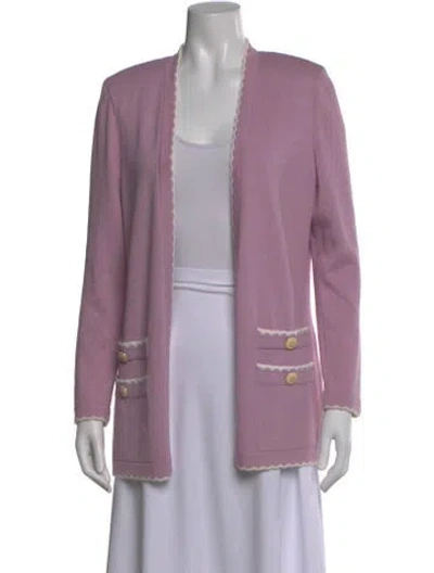 Pre-owned St John Open Front Sweater In Purple