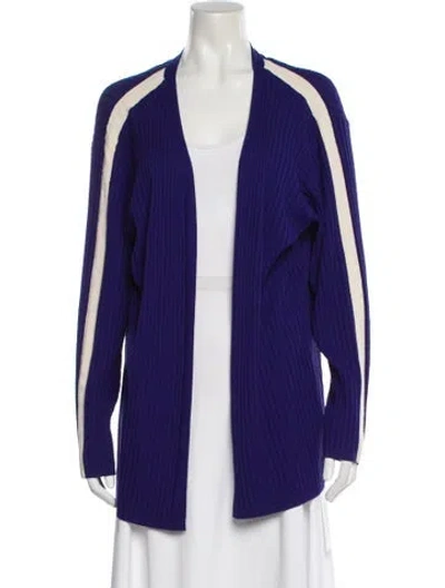 Pre-owned St John Open Front Sweater In Purple