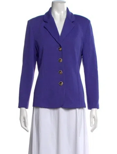 Pre-owned St John Open Front Sweater In Purple