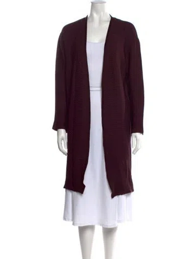 Pre-owned St John Open Front Sweater In Purple