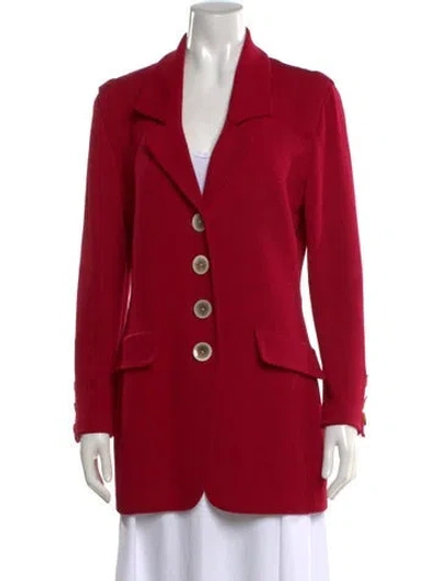 Pre-owned St John Open Front Sweater In Red