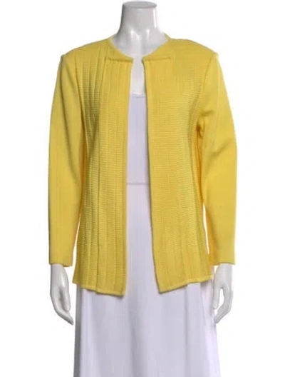 Pre-owned St John Open Front Sweater In Yellow
