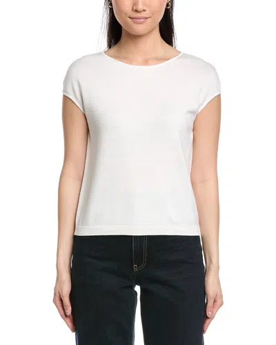 St John St. John Open Neck Cashmere-blend Sweater In White