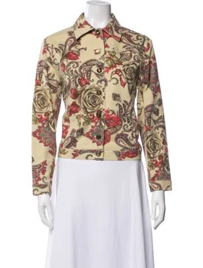Pre-owned St John Paisley Print Jacket In Neutral