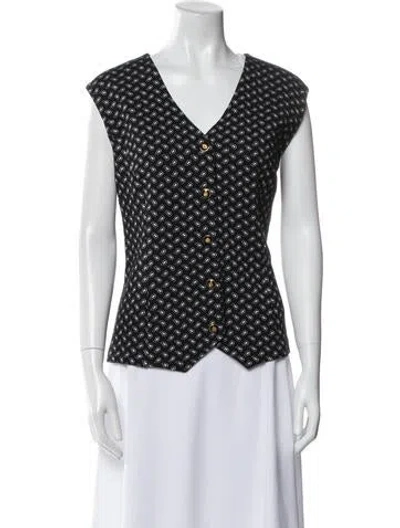 Pre-owned St John Paisley Print Vest In Blue