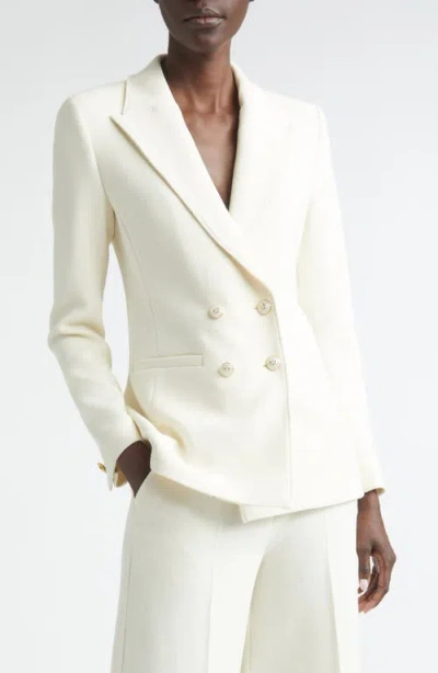 St John St. John Palais Stretch Double Breasted Blazer In White