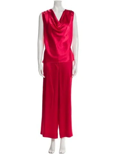 Pre-owned St John Pant Set In Red