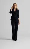 St John Parker Jacket In Stretch Houndstooth In Blue