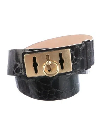 Pre-owned St John Patent Leather Belt In Black