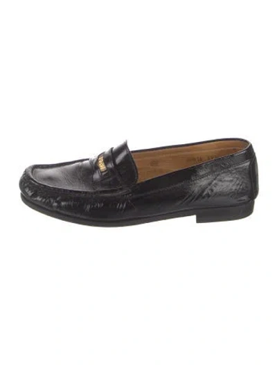 Pre-owned St John Patent Leather Loafers In Black