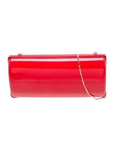 Pre-owned St John Patent Leather Minaudière In Red