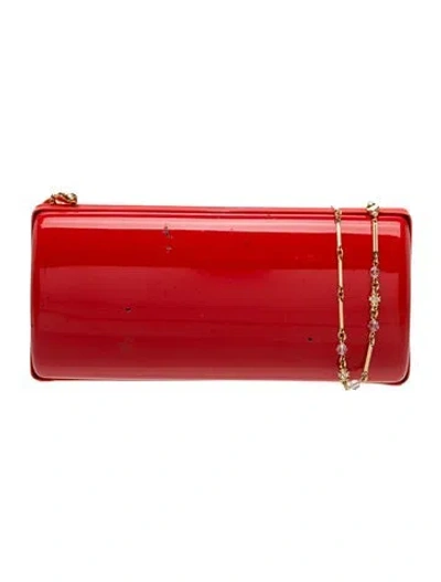 Pre-owned St John Patent Leather Minaudière In Red