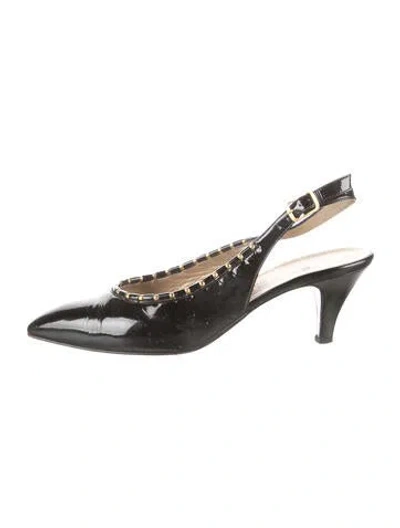 Pre-owned St John Patent Leather Slingback Pumps In Multicolor