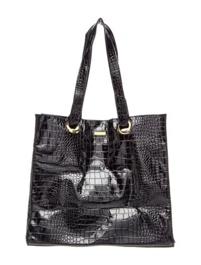 Pre-owned St John Patent Leather Tote In Black