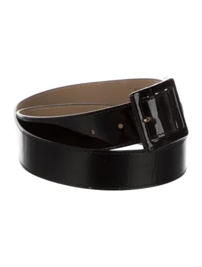 Pre-owned St John Patent Leather Waist Belt In Black