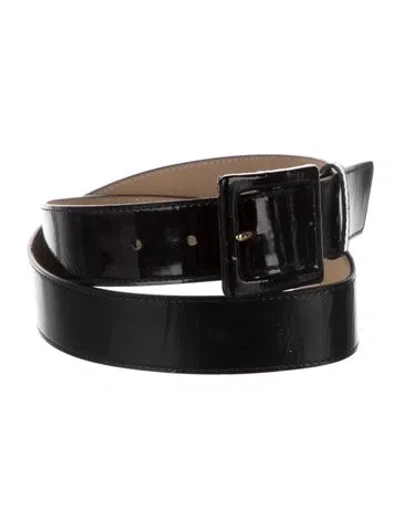 Pre-owned St John Patent Leather Waist Belt In Black