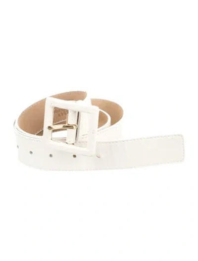 Pre-owned St John Patent Leather Waist Belt In White