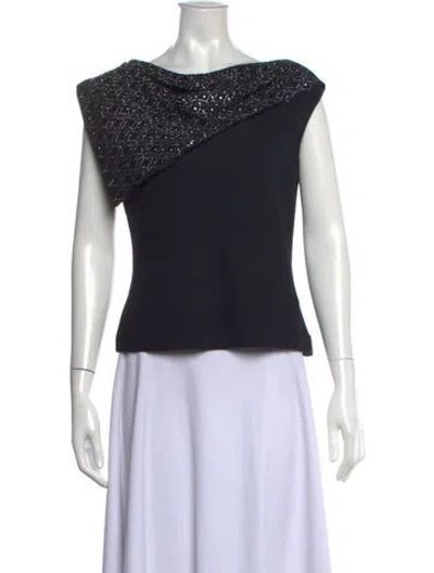 Pre-owned St John Patterned Asymmetrical Sweater In Multi