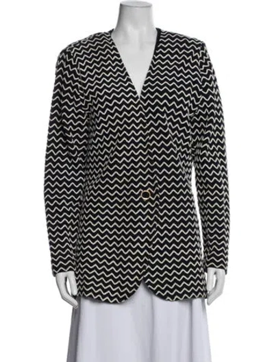 Pre-owned St John Patterned Blazer In Black