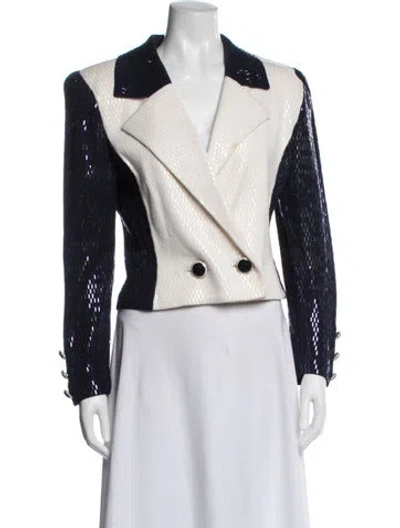 Pre-owned St John Patterned Blazer In Blue