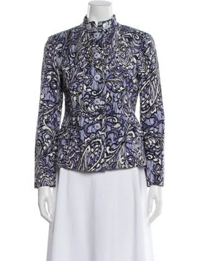 Pre-owned St John Patterned Blazer In Purple
