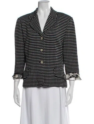 Pre-owned St John Patterned Blazer In White