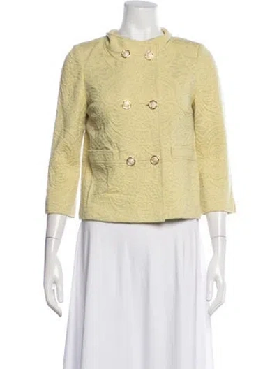 Pre-owned St John Patterned Blazer In Yellow