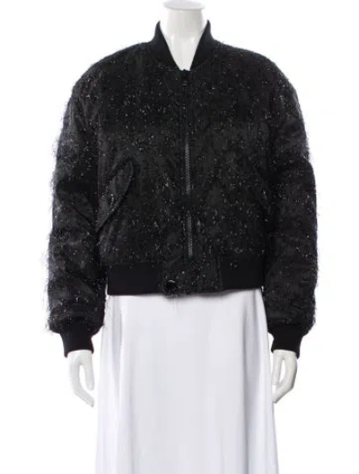 Pre-owned St John Patterned Bomber Jacket In Black