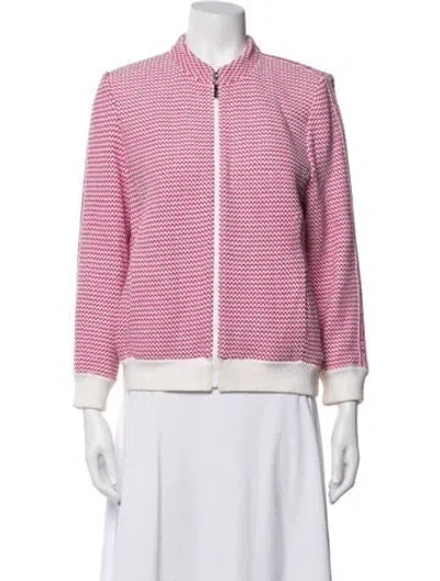 Pre-owned St John Patterned Bomber Jacket In Pink