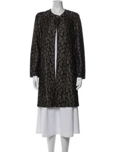 Pre-owned St John Patterned Coat In Black
