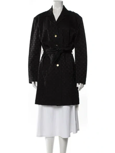 Pre-owned St John Patterned Coat In Black