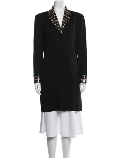 Pre-owned St John Patterned Coat In Black