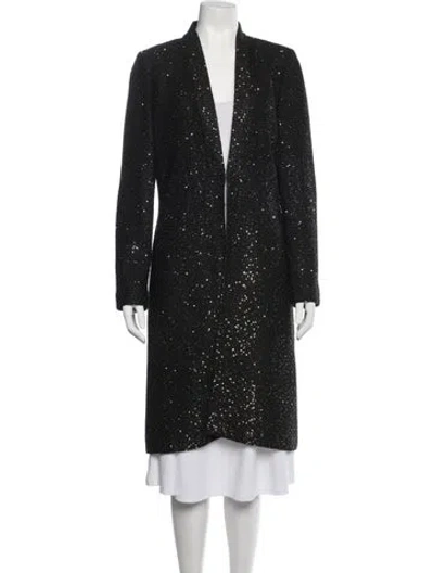 Pre-owned St John Patterned Coat In Black
