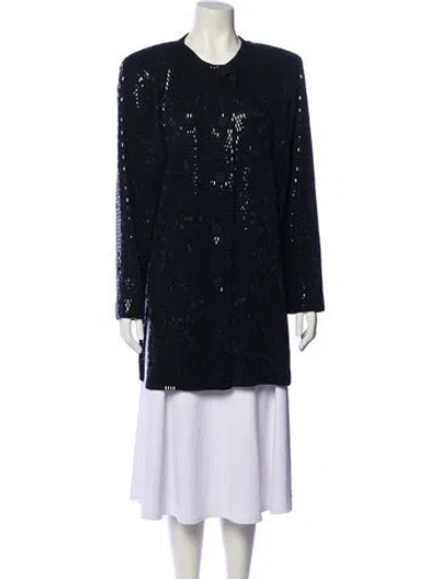 Pre-owned St John Patterned Coat In Blue