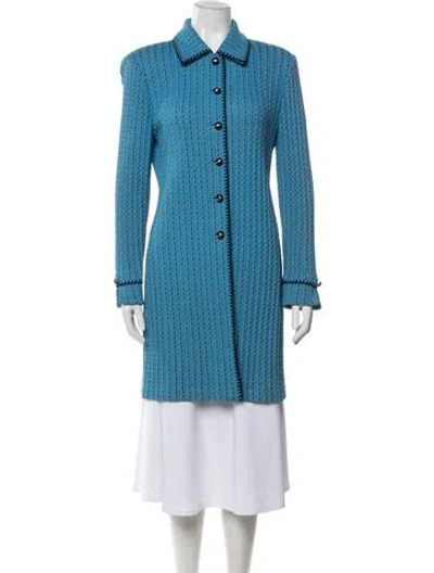 Pre-owned St John Patterned Coat In Blue