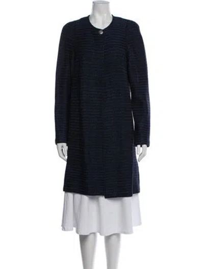 Pre-owned St John Patterned Coat In Blue