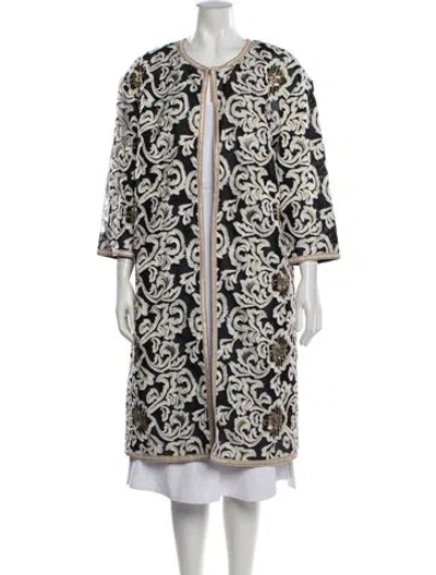 Pre-owned St John Patterned Coat In Neutrals