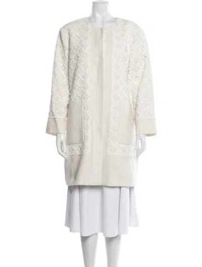Pre-owned St John Patterned Coat W/ Tags In Neutrals