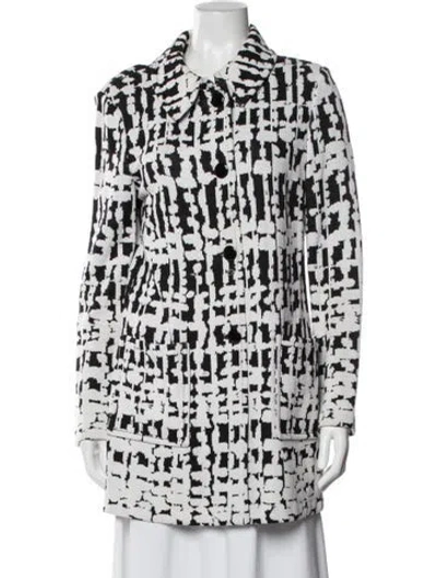Pre-owned St John Patterned Coat In White
