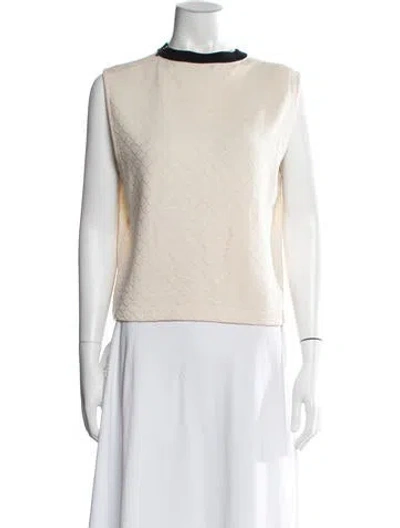 Pre-owned St John Patterned Crew Neck Sweater In Neutral