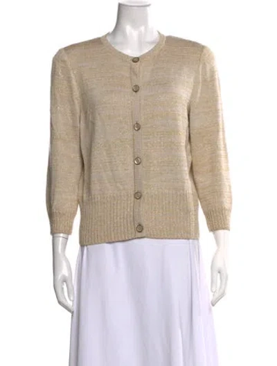 Pre-owned St John Patterned Crew Neck Sweater In Neutrals