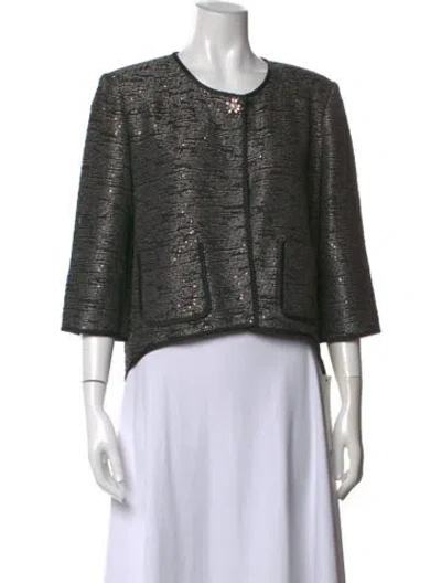 Pre-owned St John Patterned Crew Neck Top