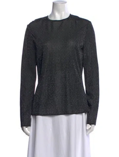 Pre-owned St John Patterned Crew Neck Top In Gray