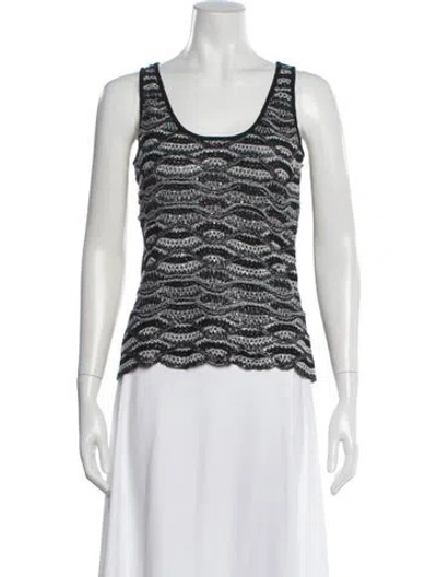 Pre-owned St John Patterned Crew Neck Top In Multi