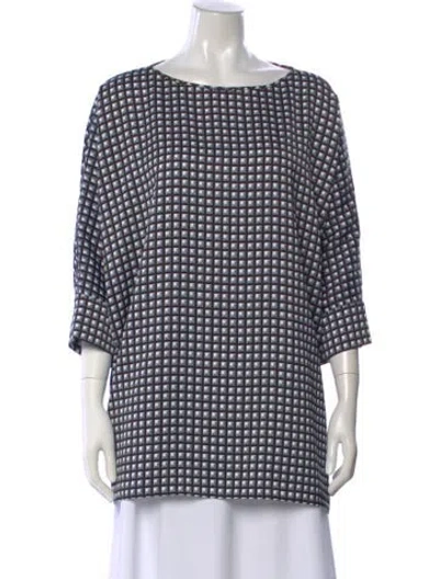 Pre-owned St John Patterned Crew Neck Top In Multi