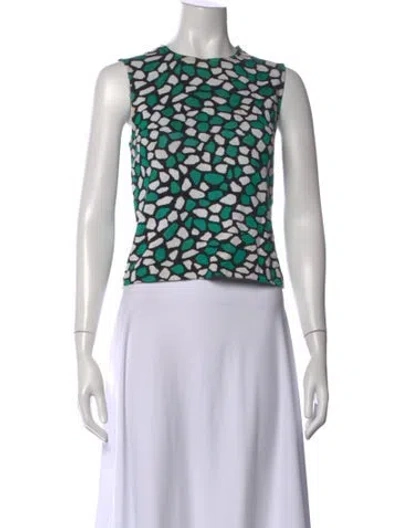 Pre-owned St John Patterned Crew Neck Top In Multi