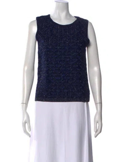 Pre-owned St John Patterned Crew Neck Top In Multi